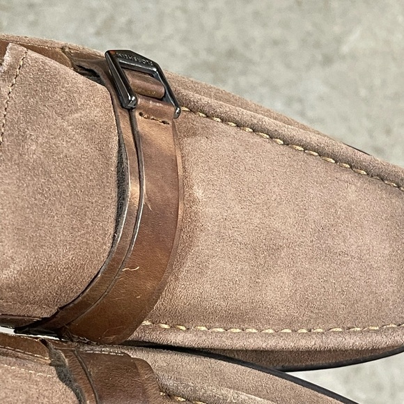 Florsheim Tan Suede Leather Slip On Driving Loafers Mens 11D Comfort